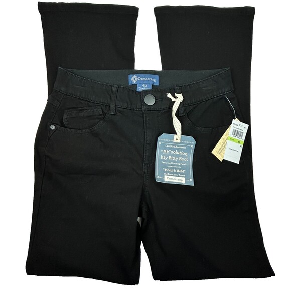Democracy Itty Bitty Boot Jeans Black Denim size 4 Petite NWT - Picture 5 of 9